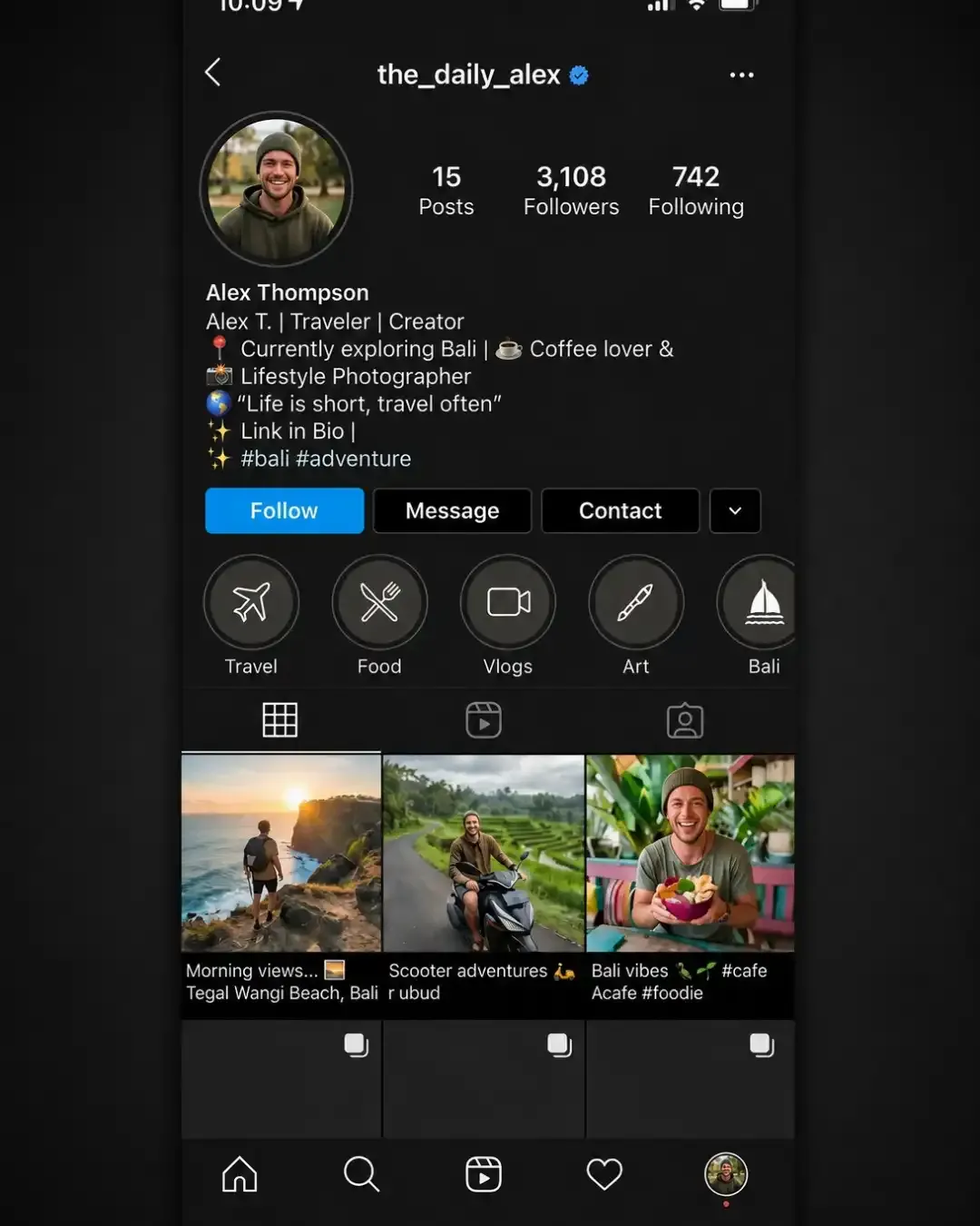 Breaking through Instagram's profile page Ai Prompt - Original Photo for AI Prompt (Before)