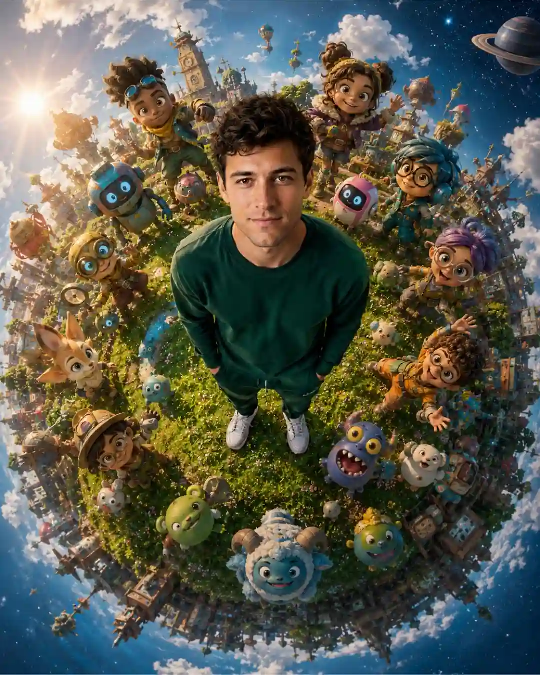 ChatGPT Tiny Planet Nostalgic Cartoon Universe Prompt - ChatGPT Generated Prompt Result (After)