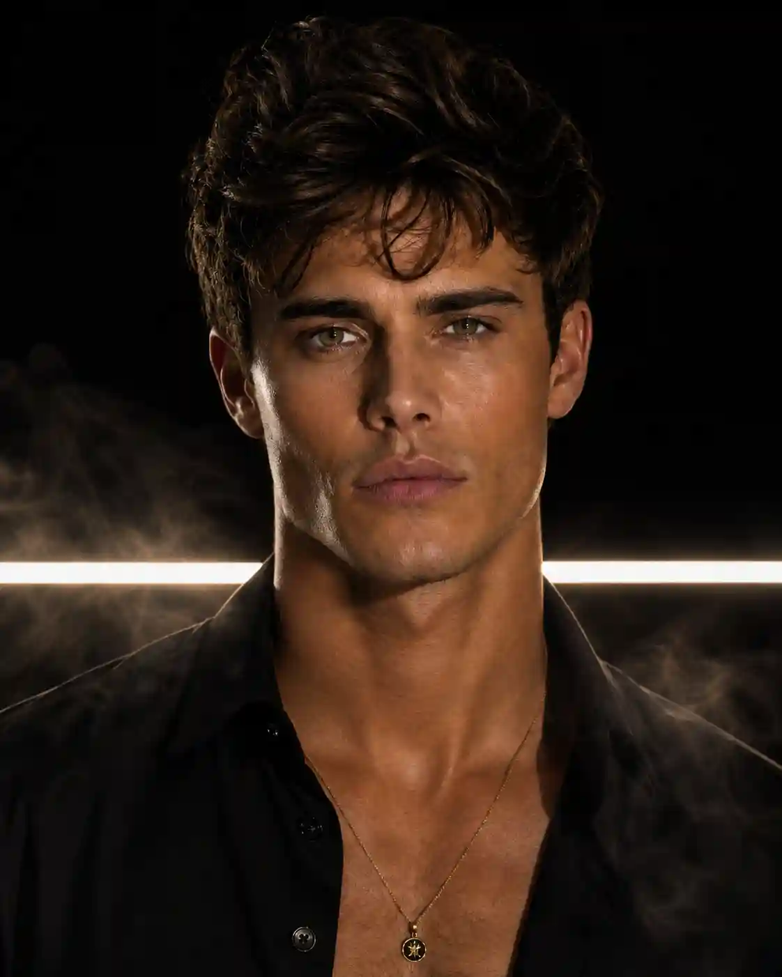ChatGPT LED Light Smoke Luxury Editorial Portrait Prompt - ChatGPT Generated Prompt Result (After)