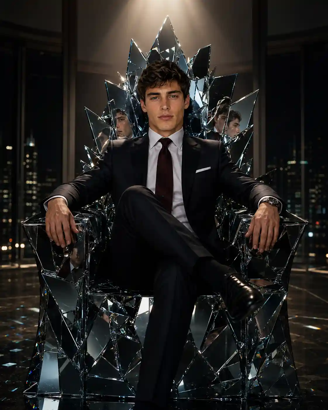 Broken Mirror Throne CEO Portrait ChatGPT Prompt - ChatGPT Generated Prompt Result (After)