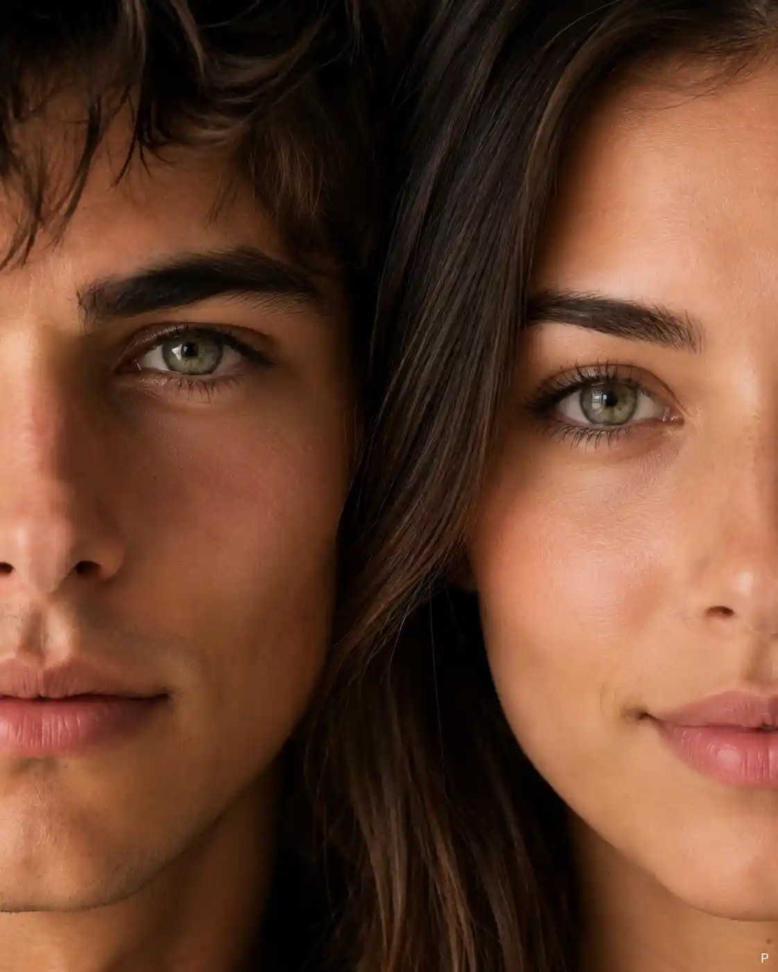 Extreme Close-Up Half Face Couple Portrait AI Prompt - ChatGPT Generated Prompt Result (After)