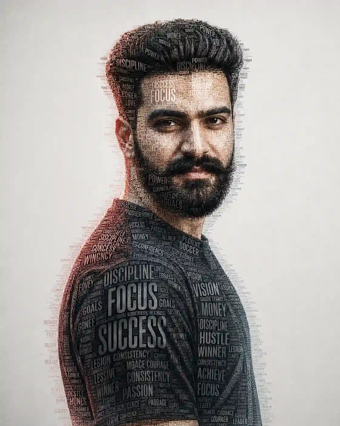 Ultra-Realistic Motivational Typography Portrait AI Prompt - ChatGPT Prompt Result (After)