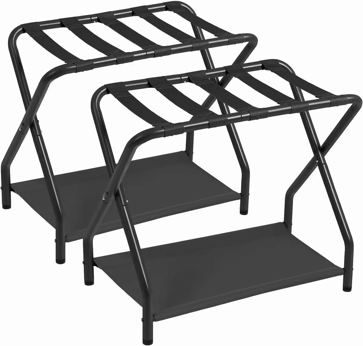 Sleek Foldable Luggage Racks with Stylish Storage Shelf