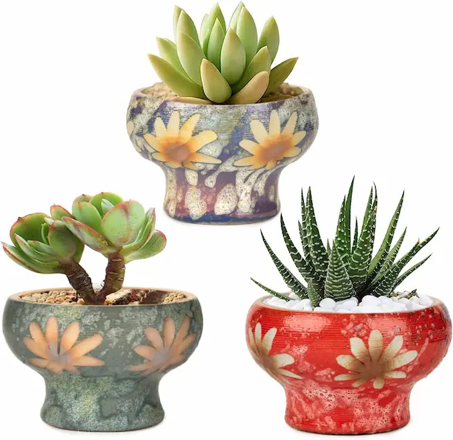 Handcrafted Ceramic Succulent Planters – Cute Indoor Desktop Pots Set