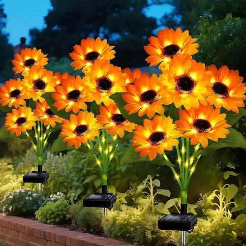 Golden Glow Solar Sunflower Garden Lights – Elegant Outdoor Decor