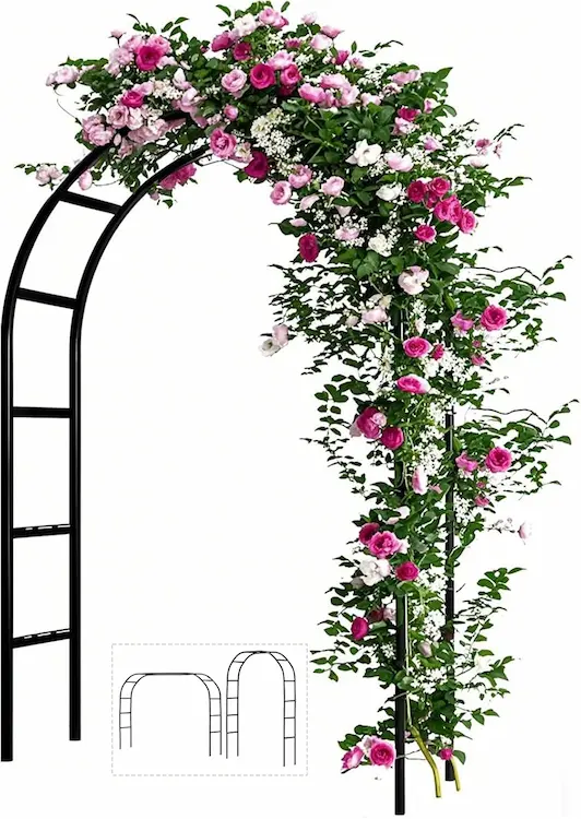 Elegant Black Garden Arch Trellis – Timeless Outdoor Arbor for Climbing Plants & Events