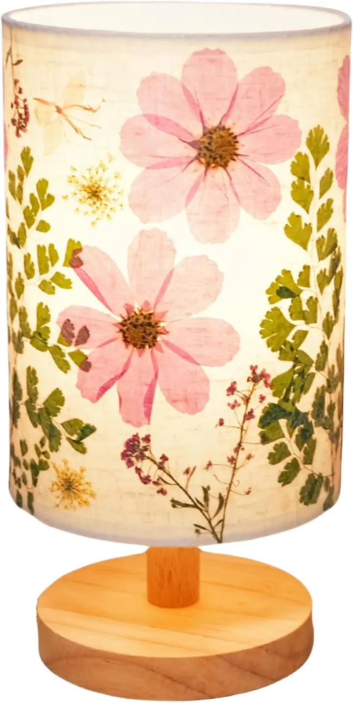 Pressed Flower Bedside Lamp – Warm Glow Botanical Table Accent