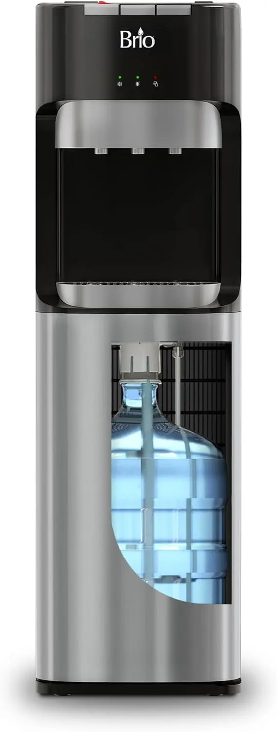 Bottom Loading Water Cooler Dispenser 5 Gallon 3 Temps Hot Cold Child Lock LED Stainless Steel
