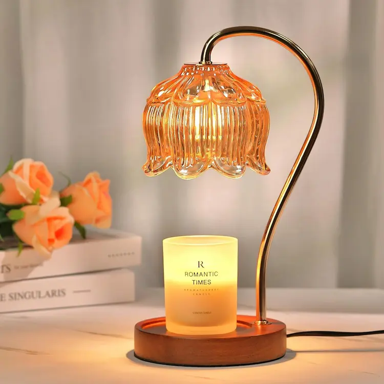 Funistree Candle Warmer Lamp with Timer – Dimmable Lotus Wax Warmer for Home Decor Gifts
