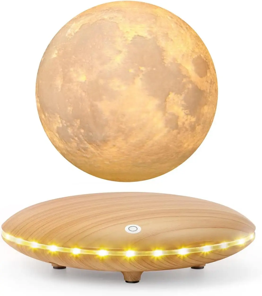 Levitating Moon Lamp 3D Magnetic Floating LED Light with Touch Control & Wooden Base