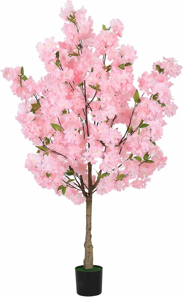 4FT Artificial Pink Cherry Blossom Tree - Faux Silk Decor for Home & Office