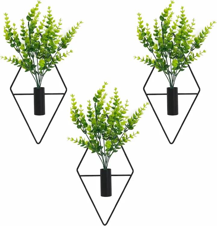 3 Pcs Artificial Eucalyptus Wall Decor | Boho Home Office & Living Room Greenery Accent