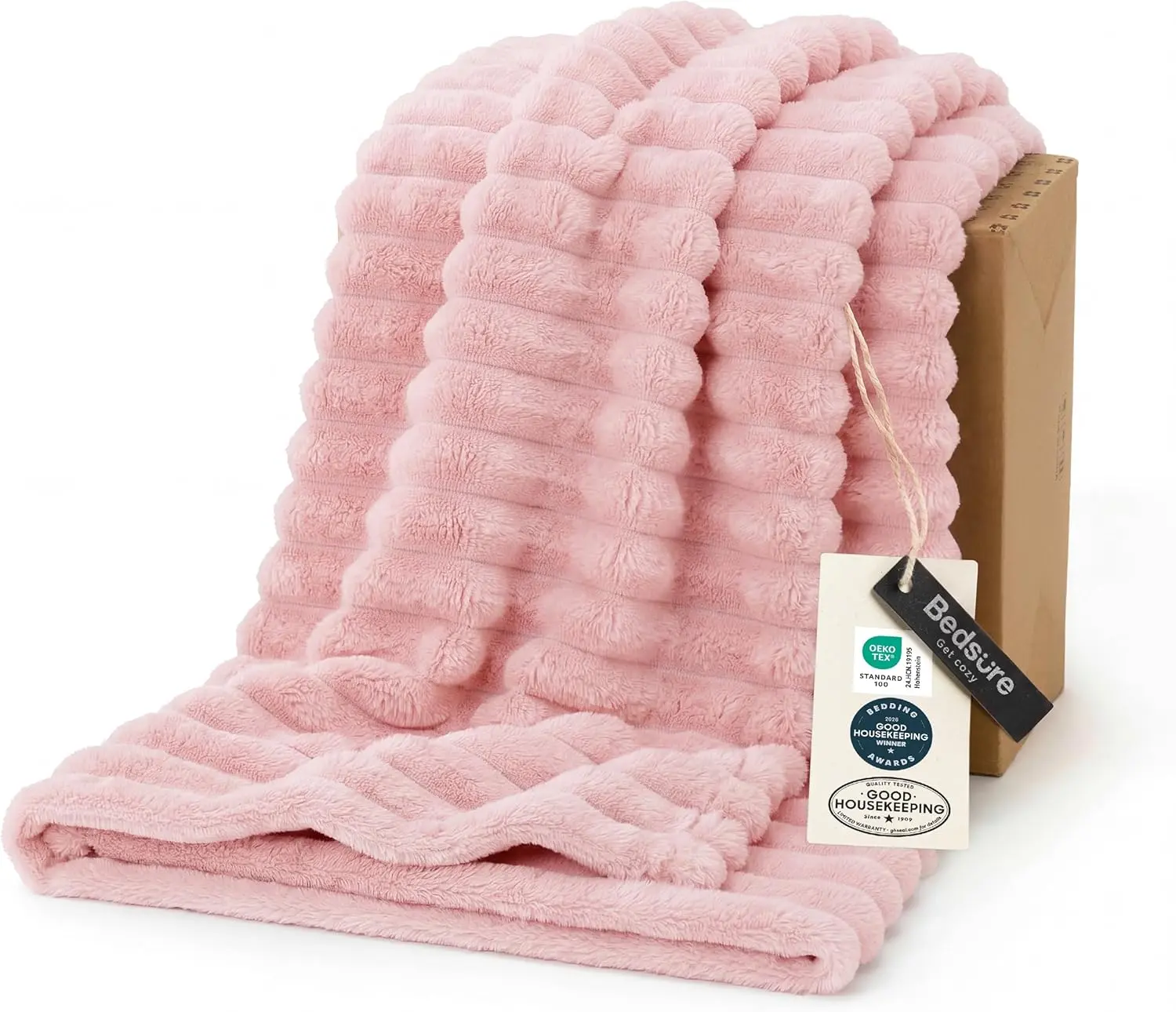Soft Pink Cozy Throw Blanket