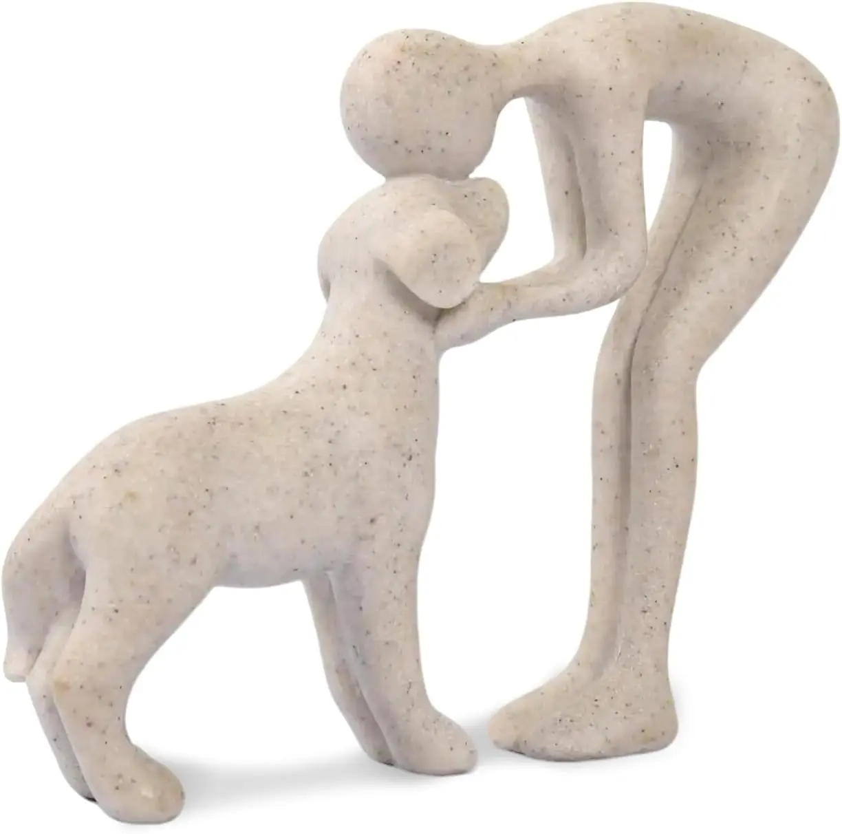 Hand-Painted Person & Dog Sculpture