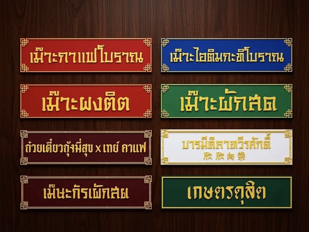 ป้ายมงคล ขนาด 80X20ซม. งานแผ่นพลาสวูดติด2ชั้น