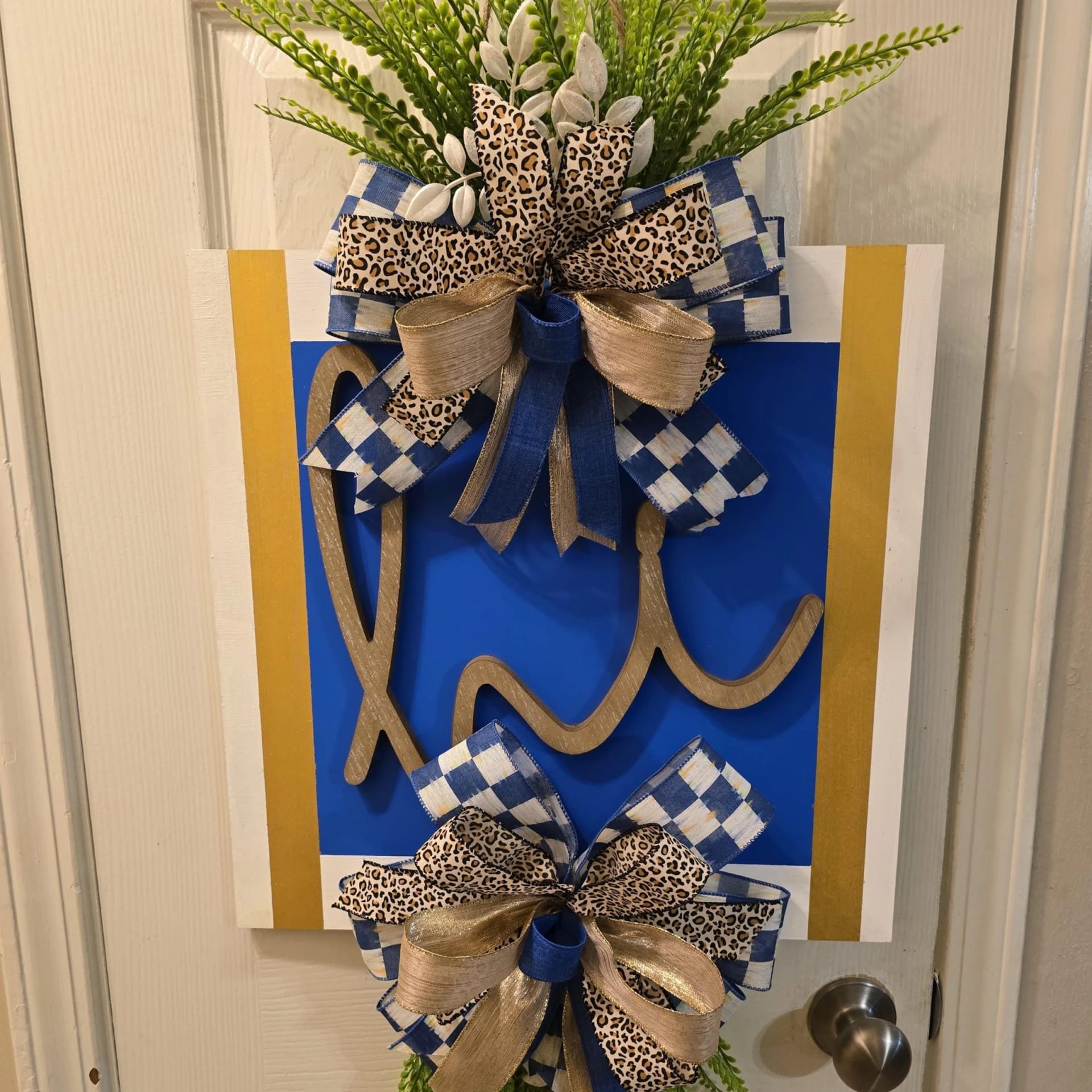 Modern Blue and Gold Door Hanger, photograph 2