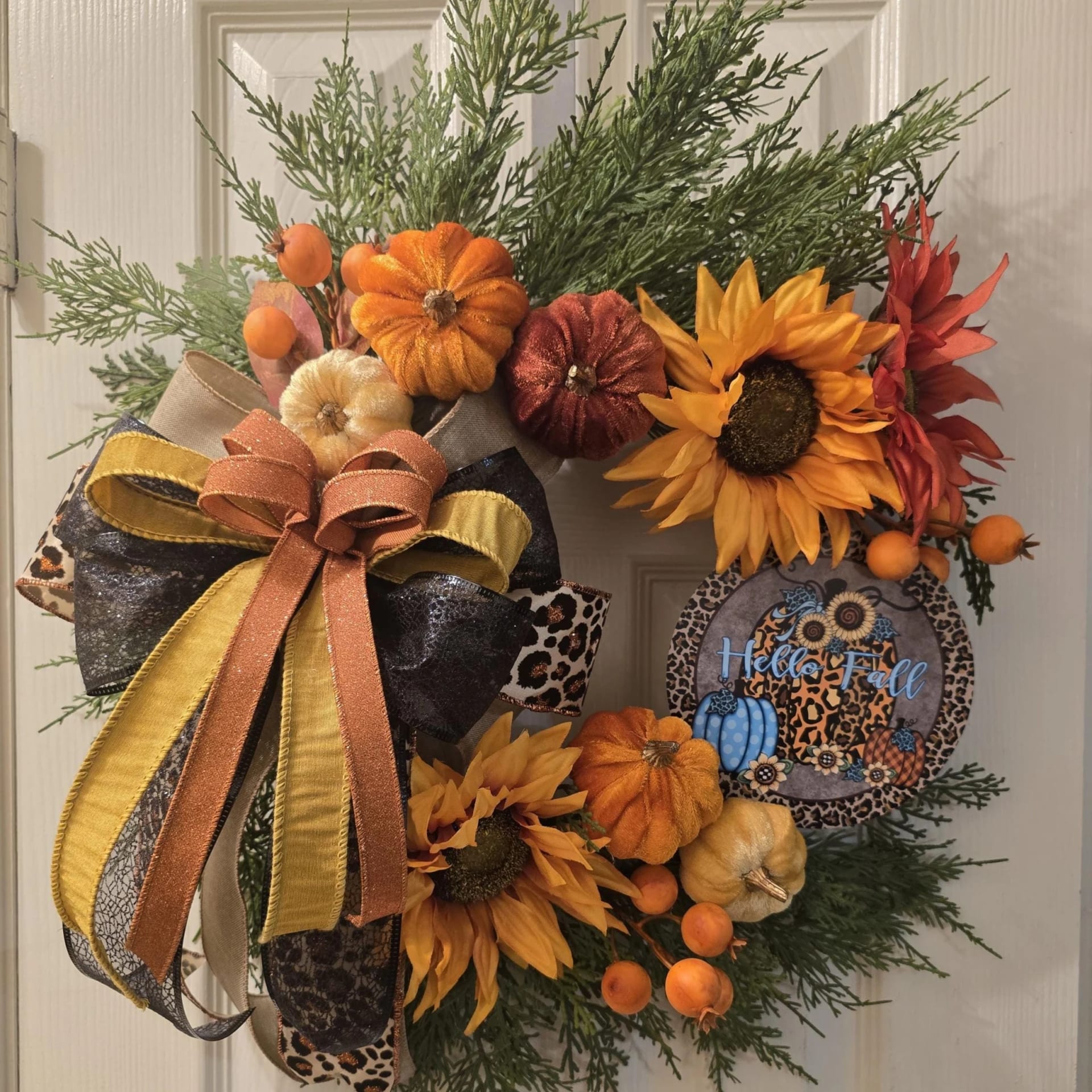 Hello Fall Sunflower Wreath
