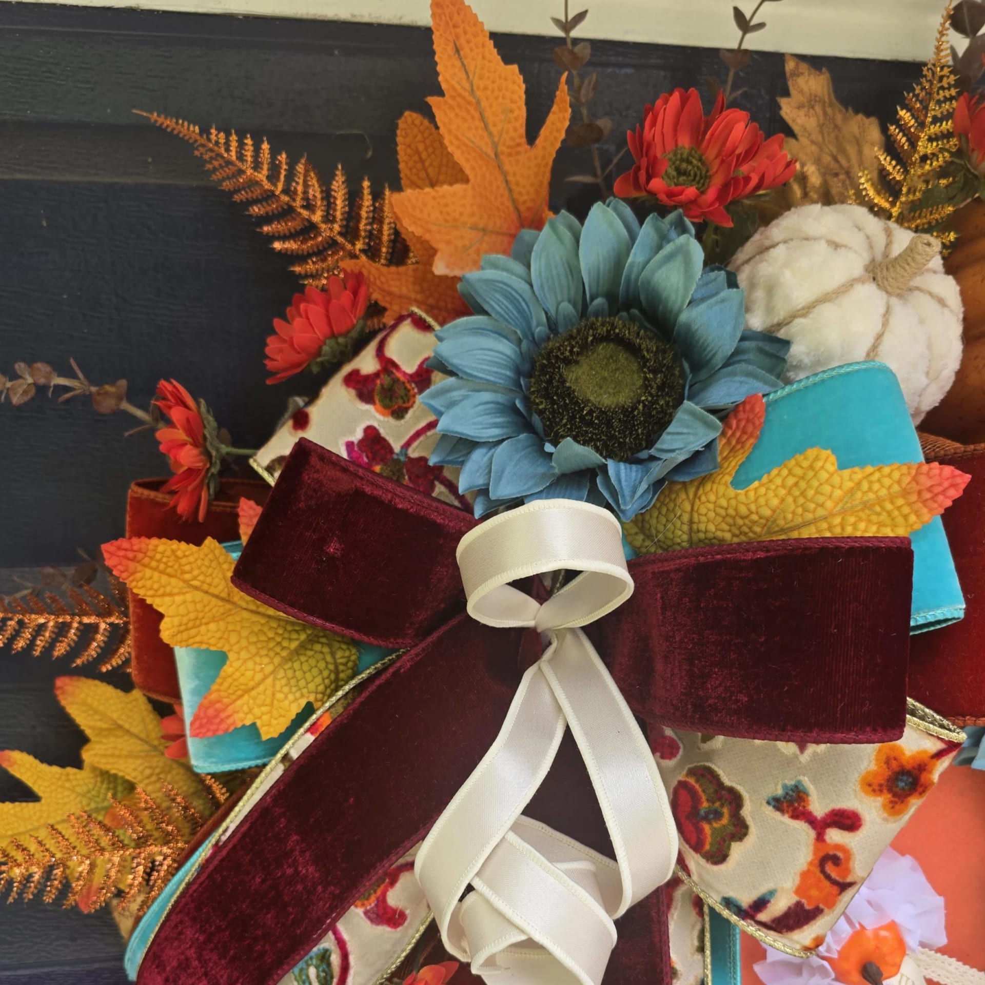 Burgundy Teal Harvest Decor, photograph 2