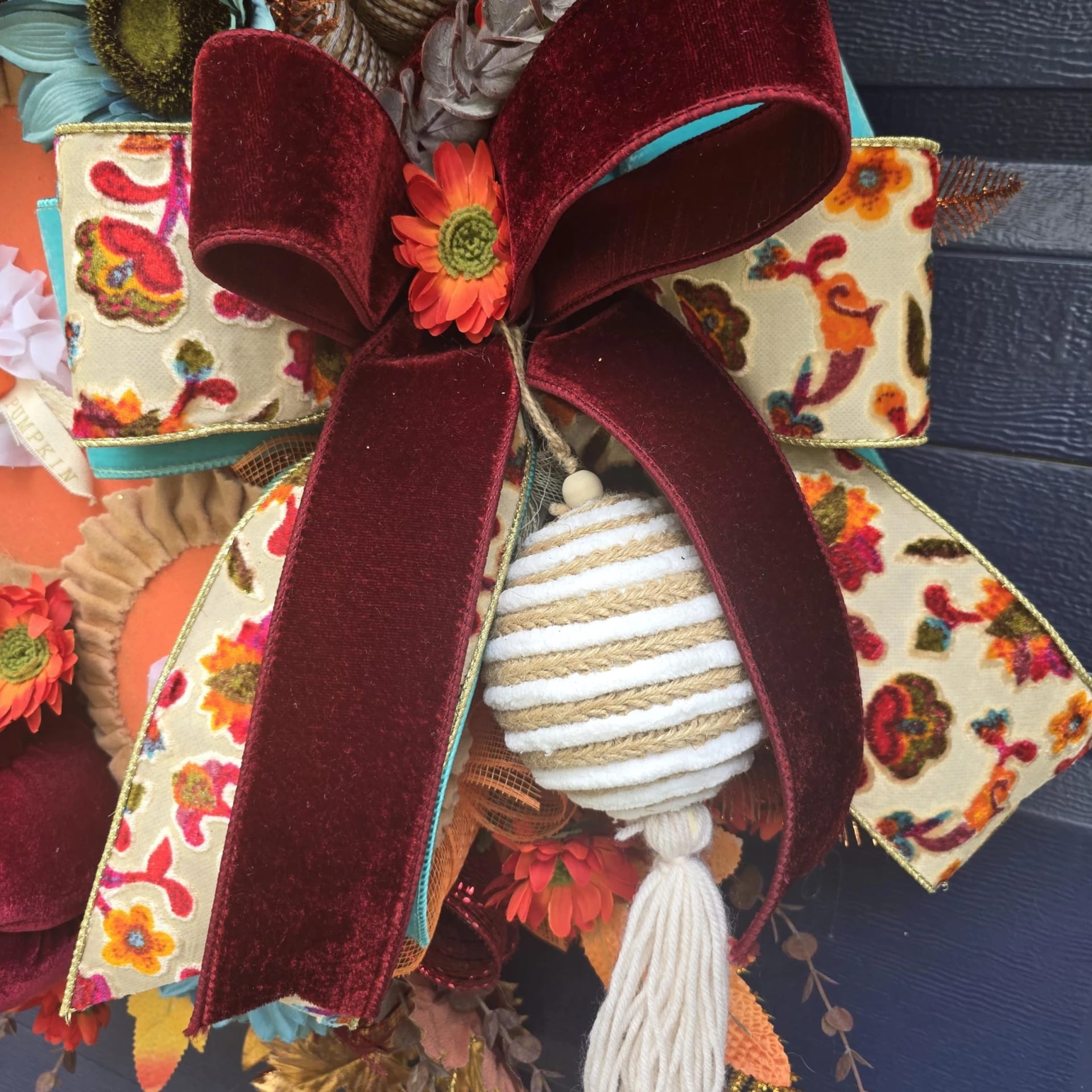 Burgundy Teal Harvest Decor, photograph 3