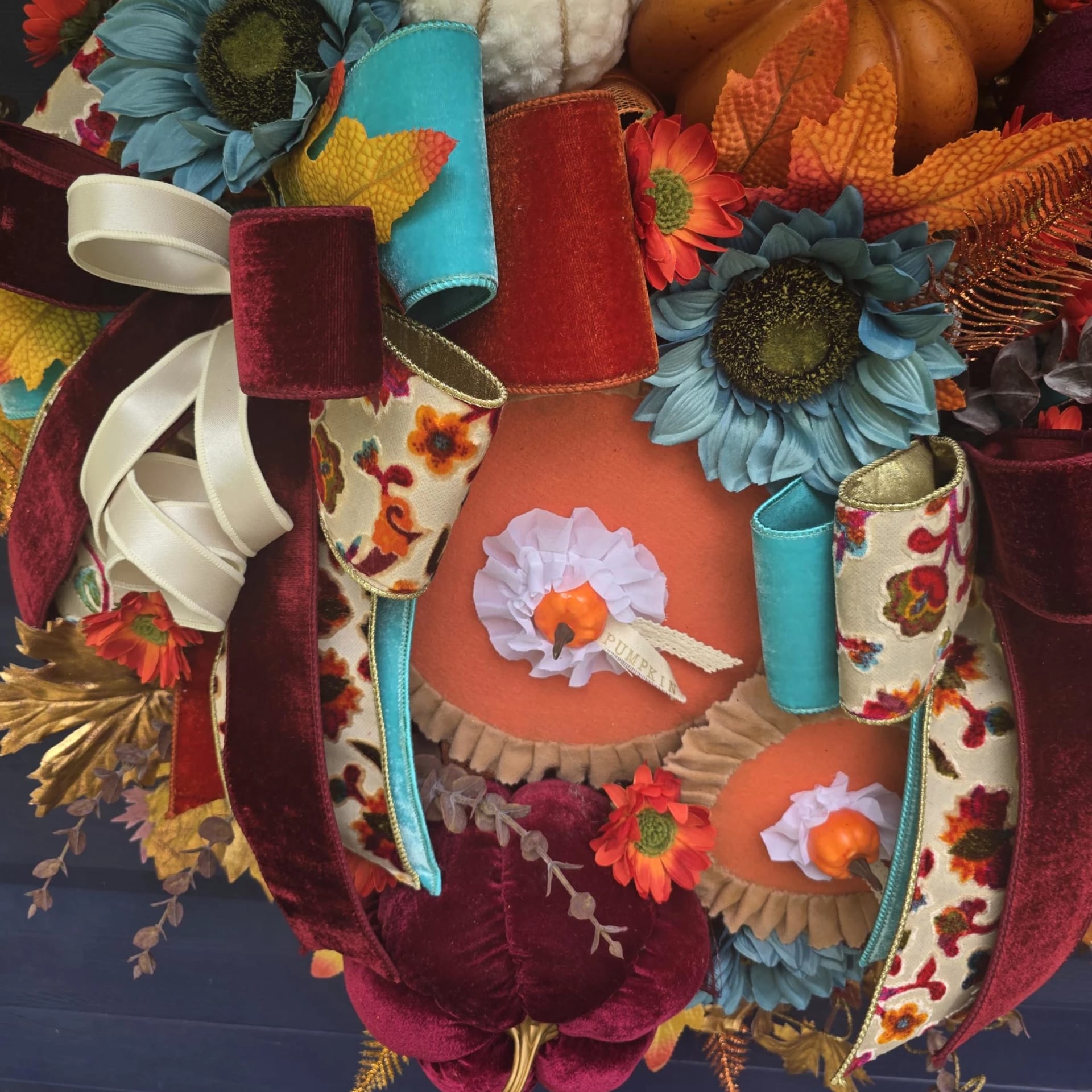 Burgundy Teal Harvest Decor, photograph 4