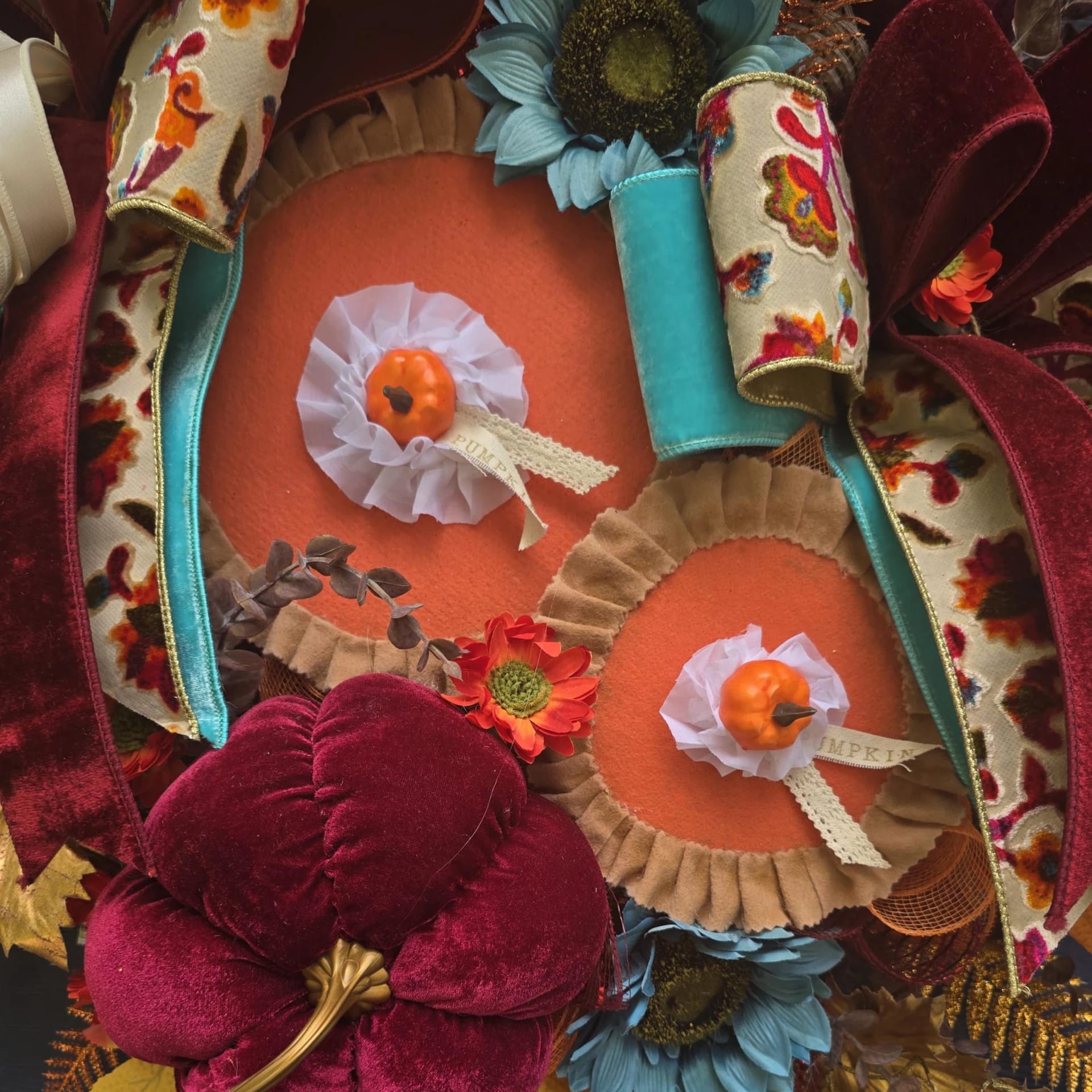 Burgundy Teal Harvest Decor, photograph 5