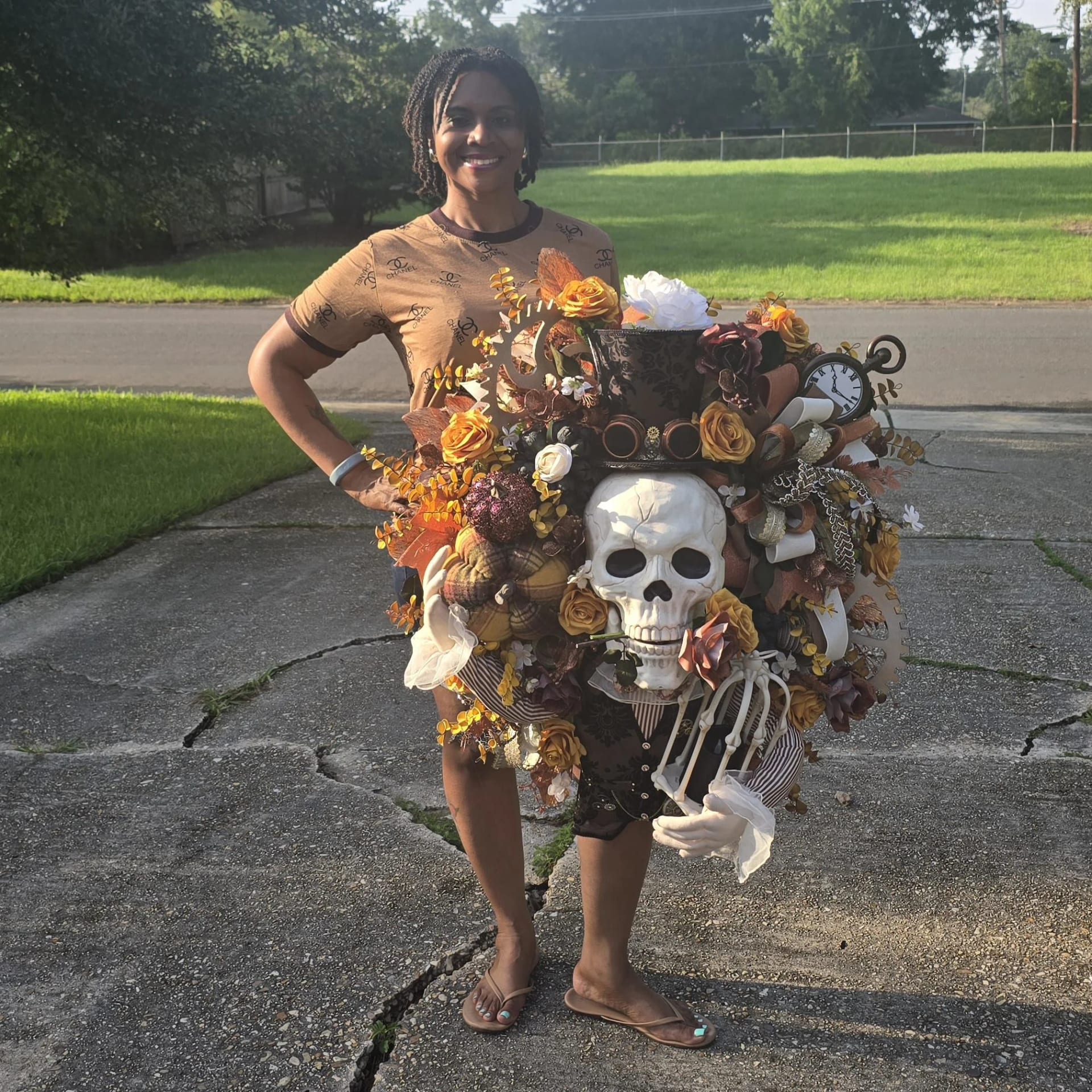 Victorian Steampunk Halloween Wreath, photograph 2