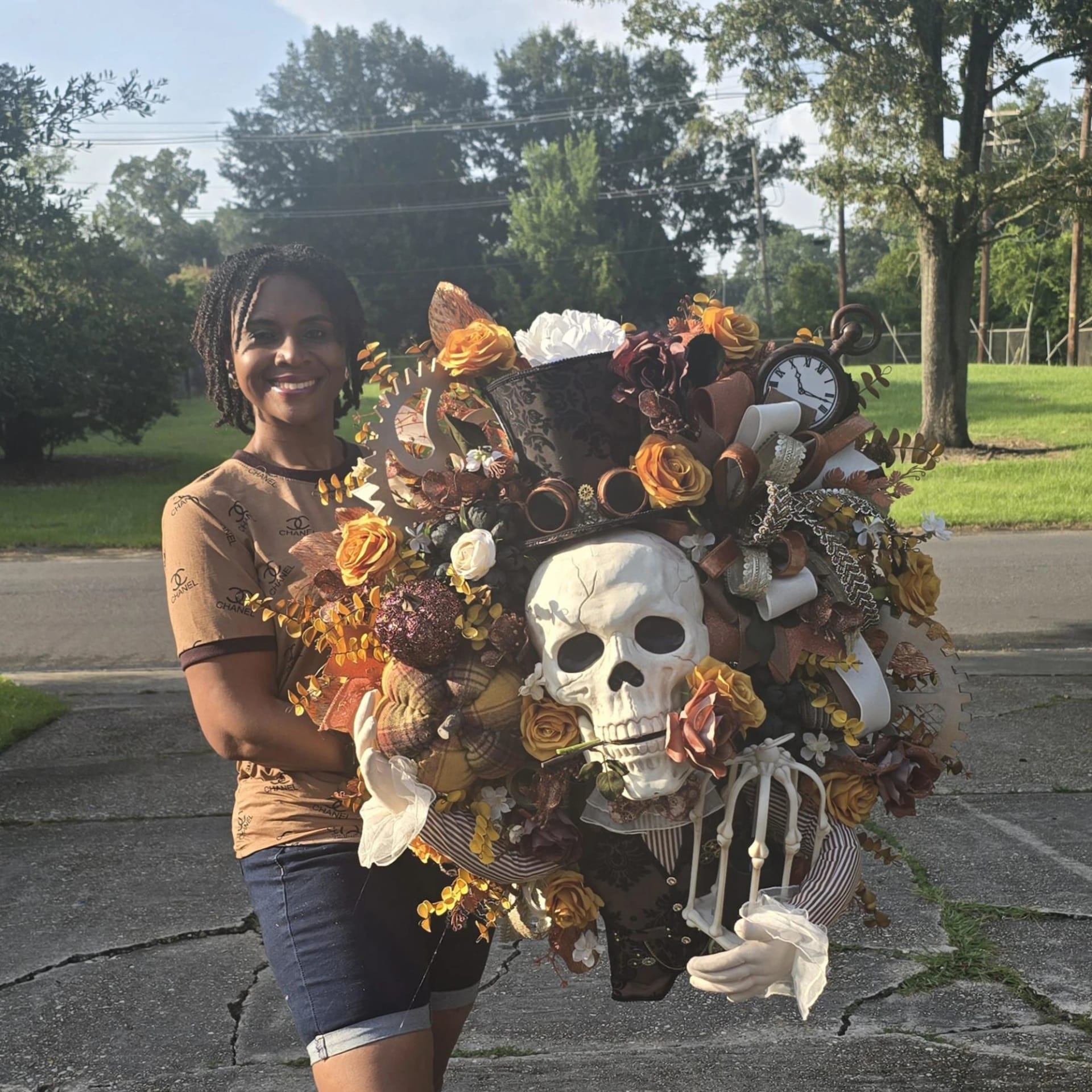 Victorian Steampunk Halloween Wreath, photograph 3