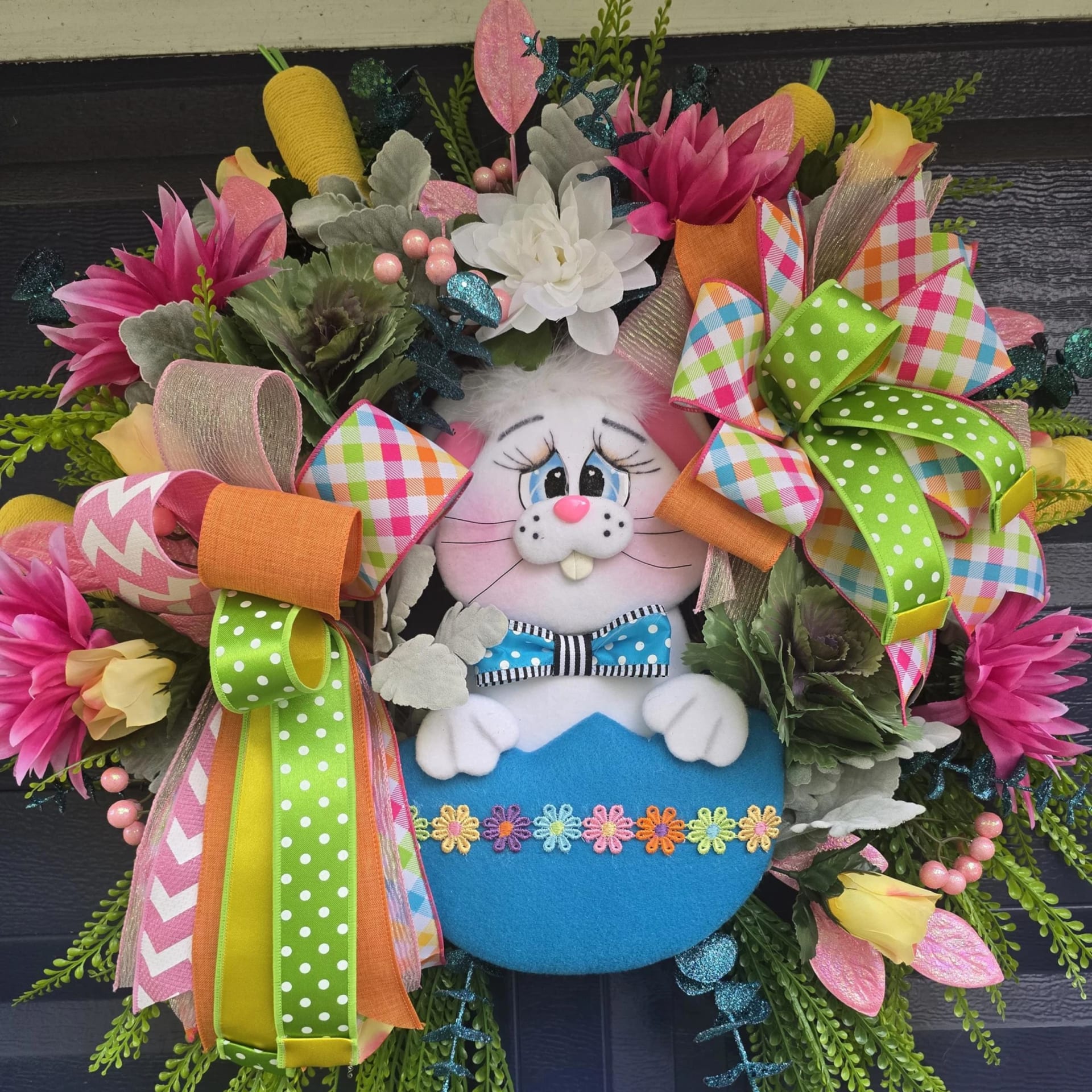 Colorful Easter Bunny Wreath