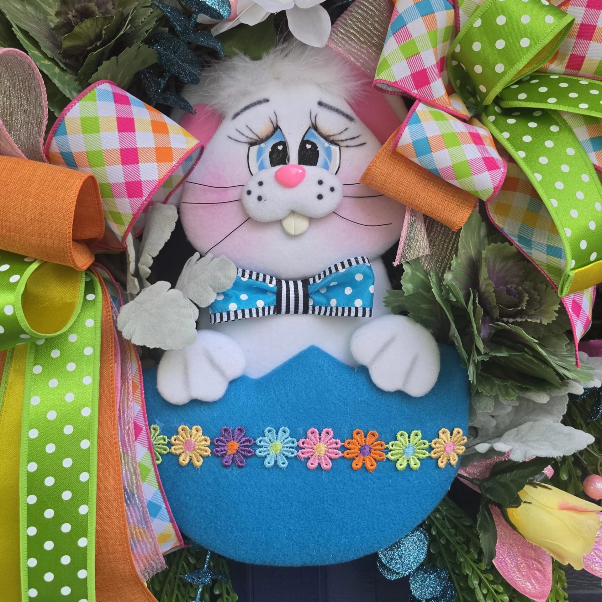 Colorful Easter Bunny Wreath, photograph 2