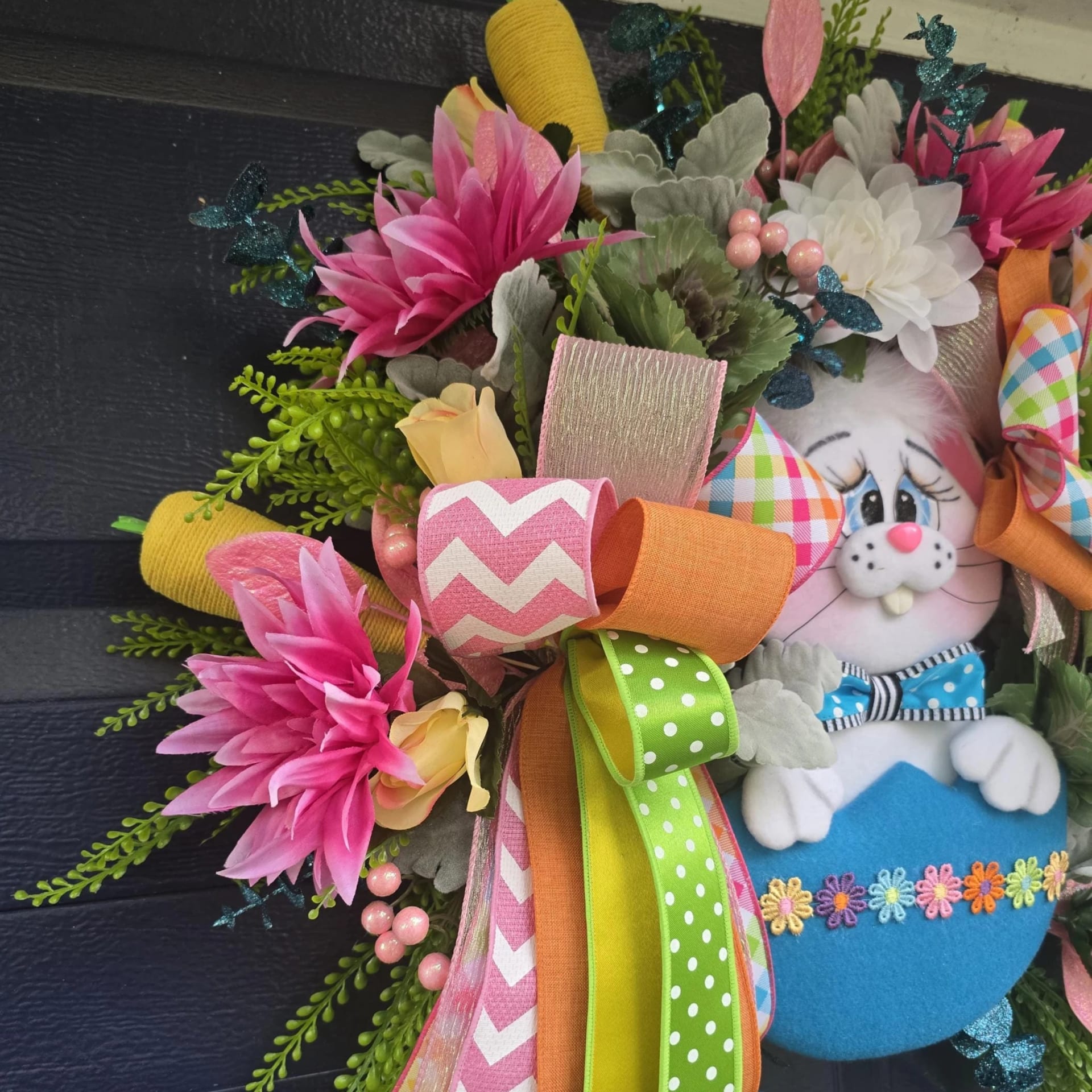 Colorful Easter Bunny Wreath, photograph 3