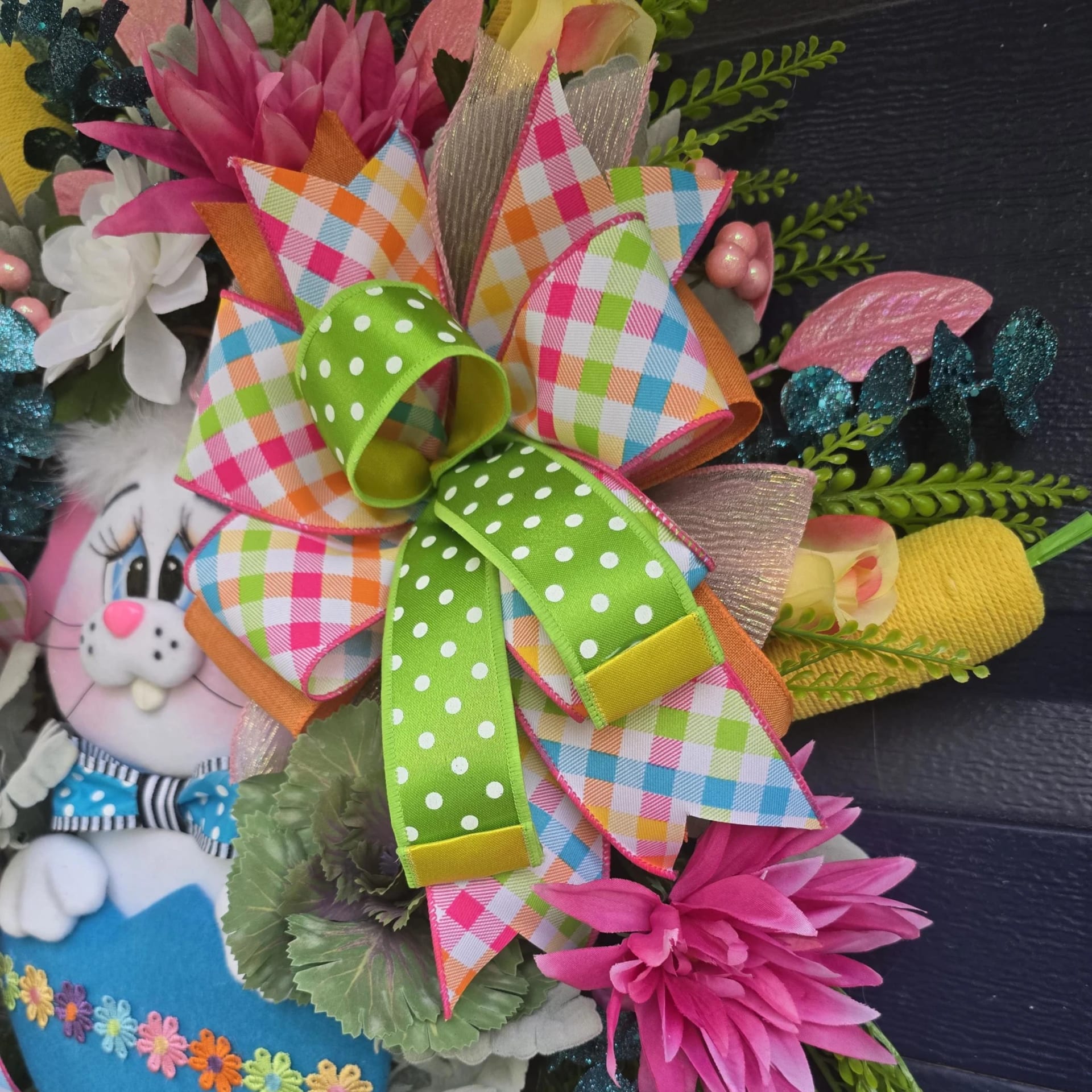 Colorful Easter Bunny Wreath, photograph 4