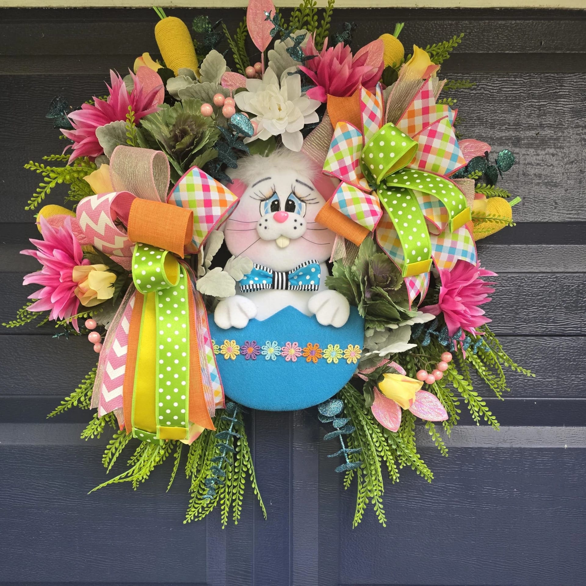 Colorful Easter Bunny Wreath, photograph 5