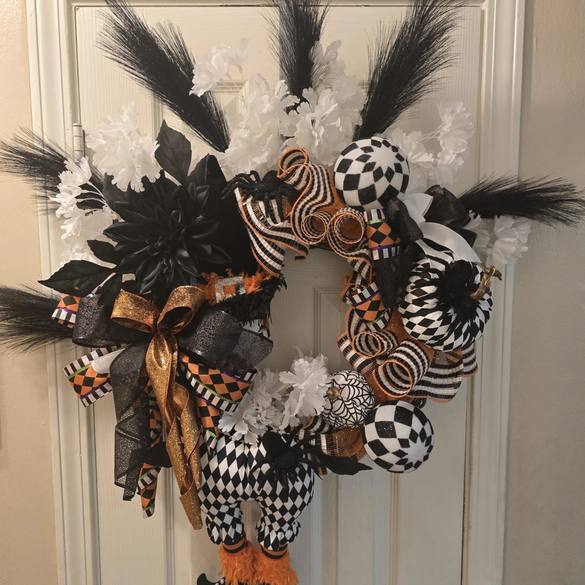 Harlequin Halloween Door Swag