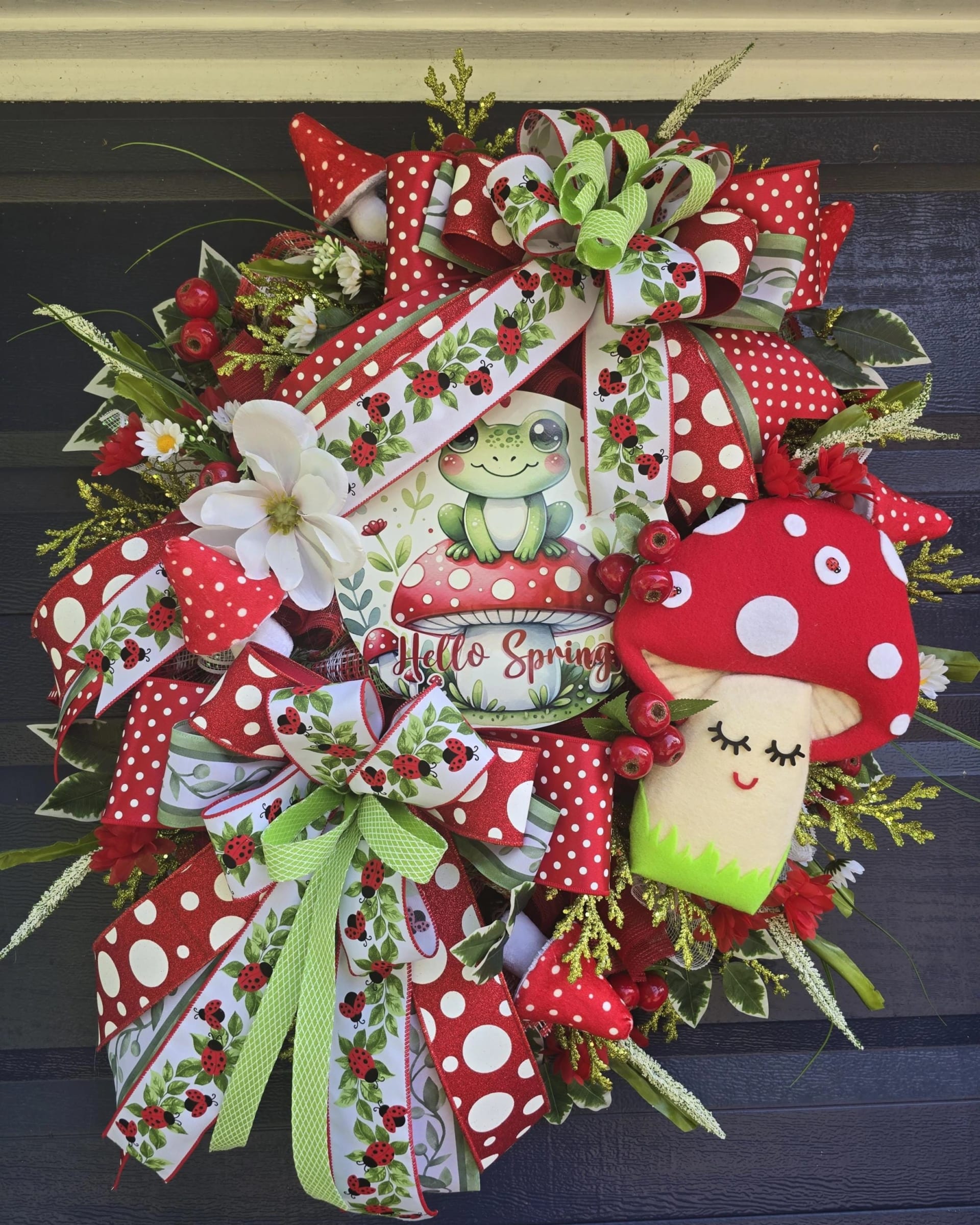 Luxury Spring Wreath Frog Theme