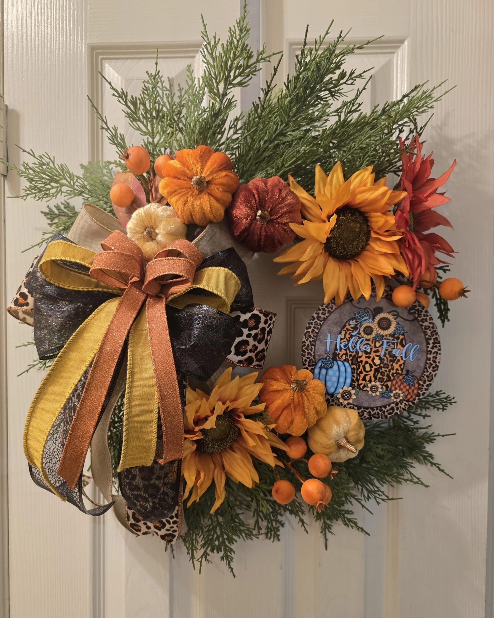 Hello Fall Sunflower Wreath