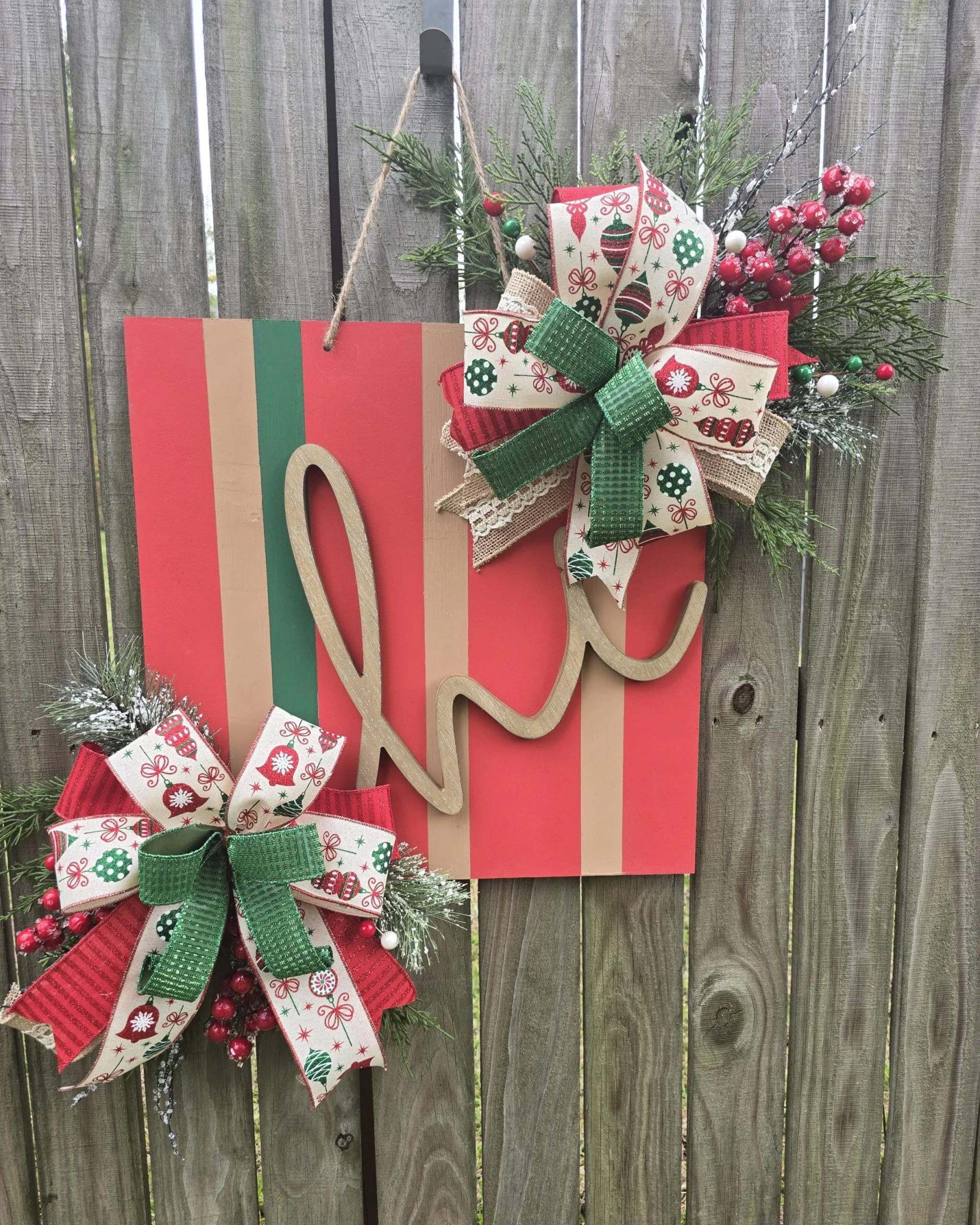 Peppermint Christmas Wreath Hanger