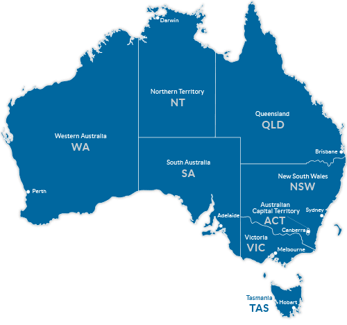 Map of Tourism Regions in Australia