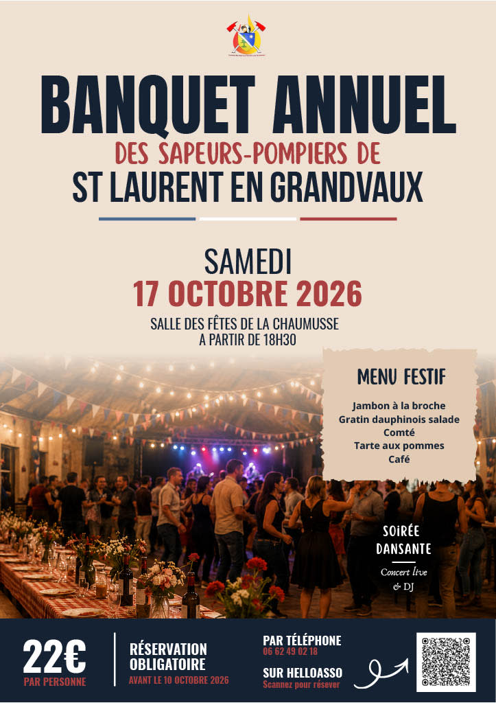 Affiche ou photo de Banquet annuel des sapeurs pompiers
