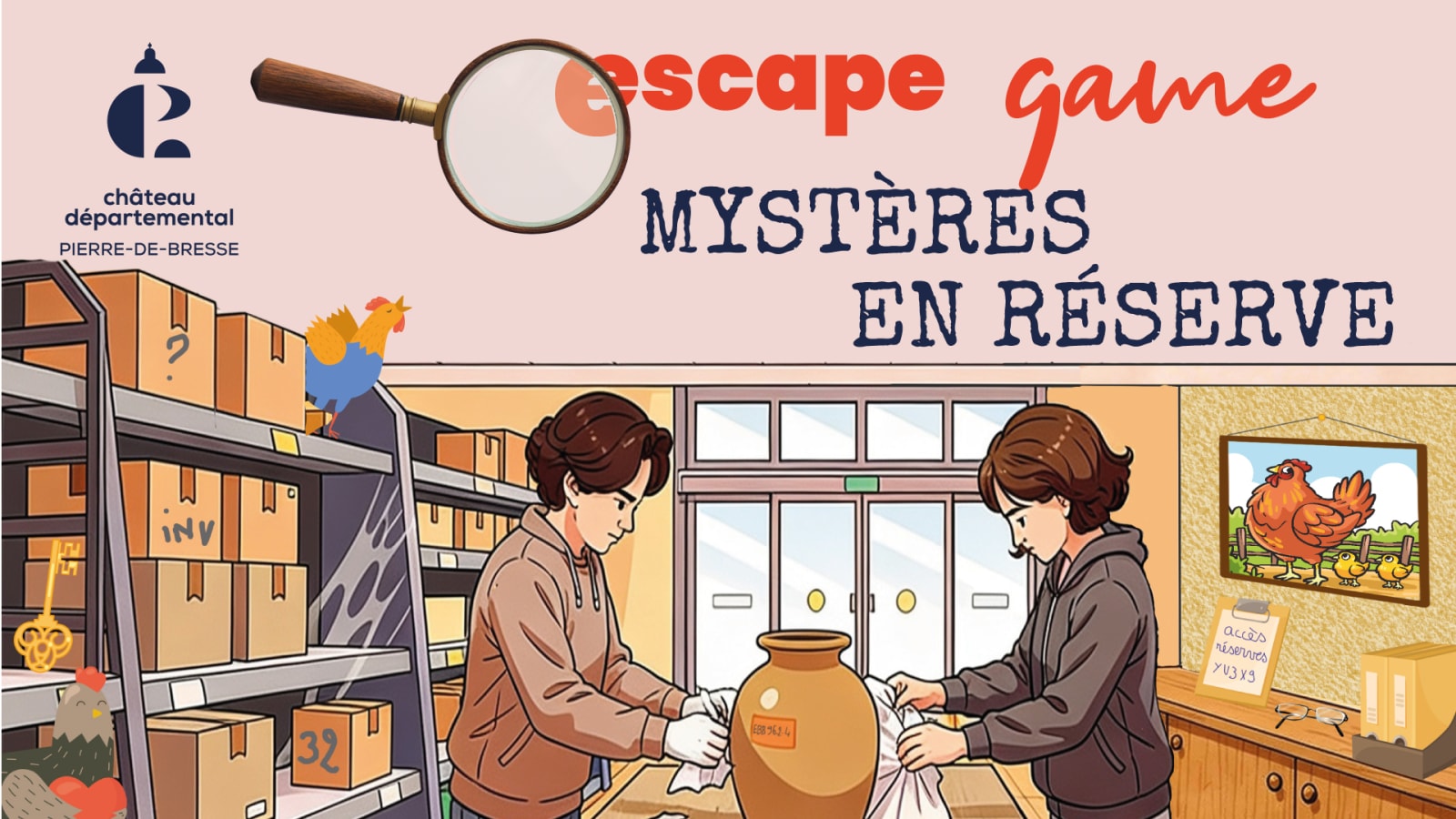 Affiche ou photo de Escape Game « Mystères en réserve »
