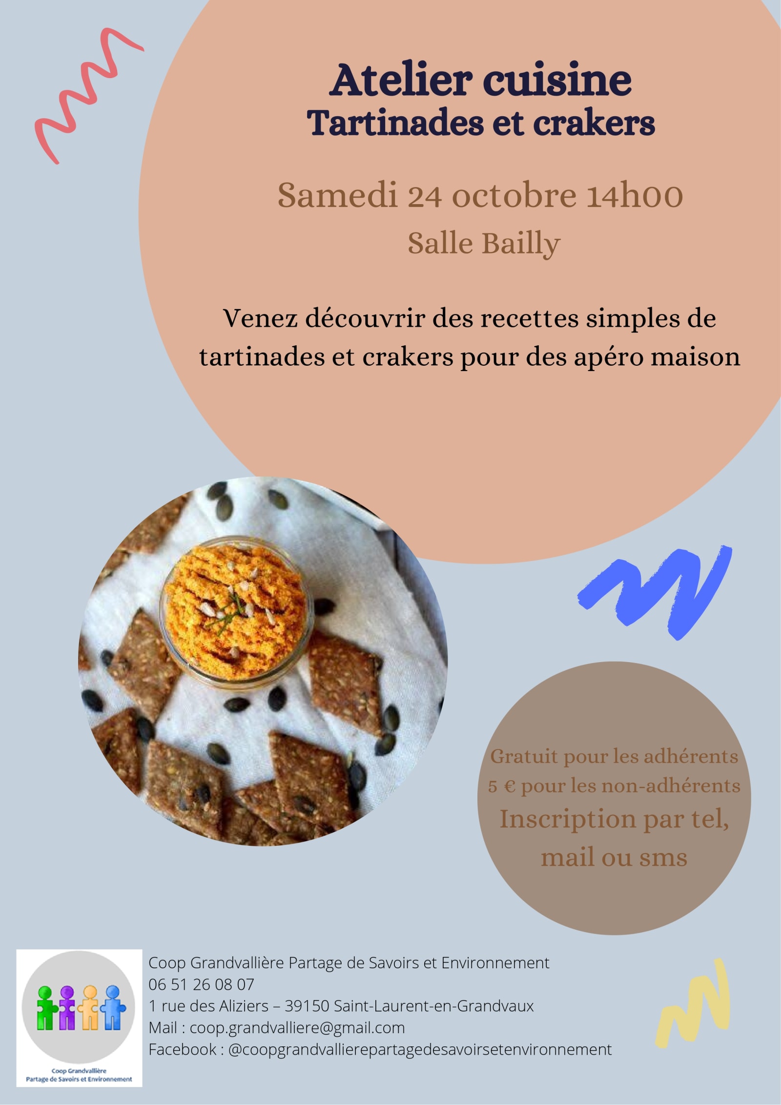 Affiche ou photo de Atelier cuisine : Tartinades et crakers