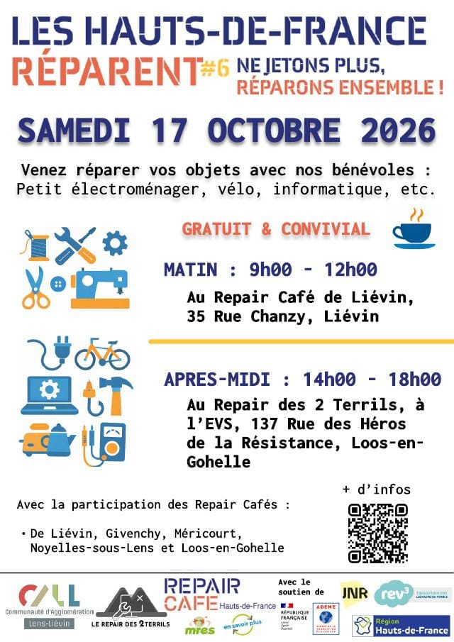 Affiche ou photo de Les Hauts-de-France réparent - Regroupement de Repair Café sur Loos-en-Gohelle !