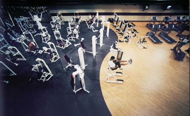 Indoor Weight Training Facility With Synthetic Flooring