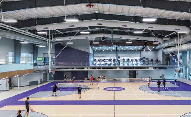 ElastiPlus™ premium pured urethane sports flooring by Connor<sup>®</sup> Sports, designed for high-performance fitness centers, weight rooms, and multipurpose athletic spaces requiring superior resilience and durability.