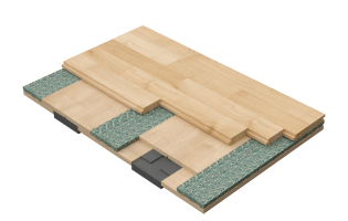 Connor<sup>®</sup> Sports VIP II hardwood sports flooring system engineered for advanced shock absorption, resilience, and long-term gym durability