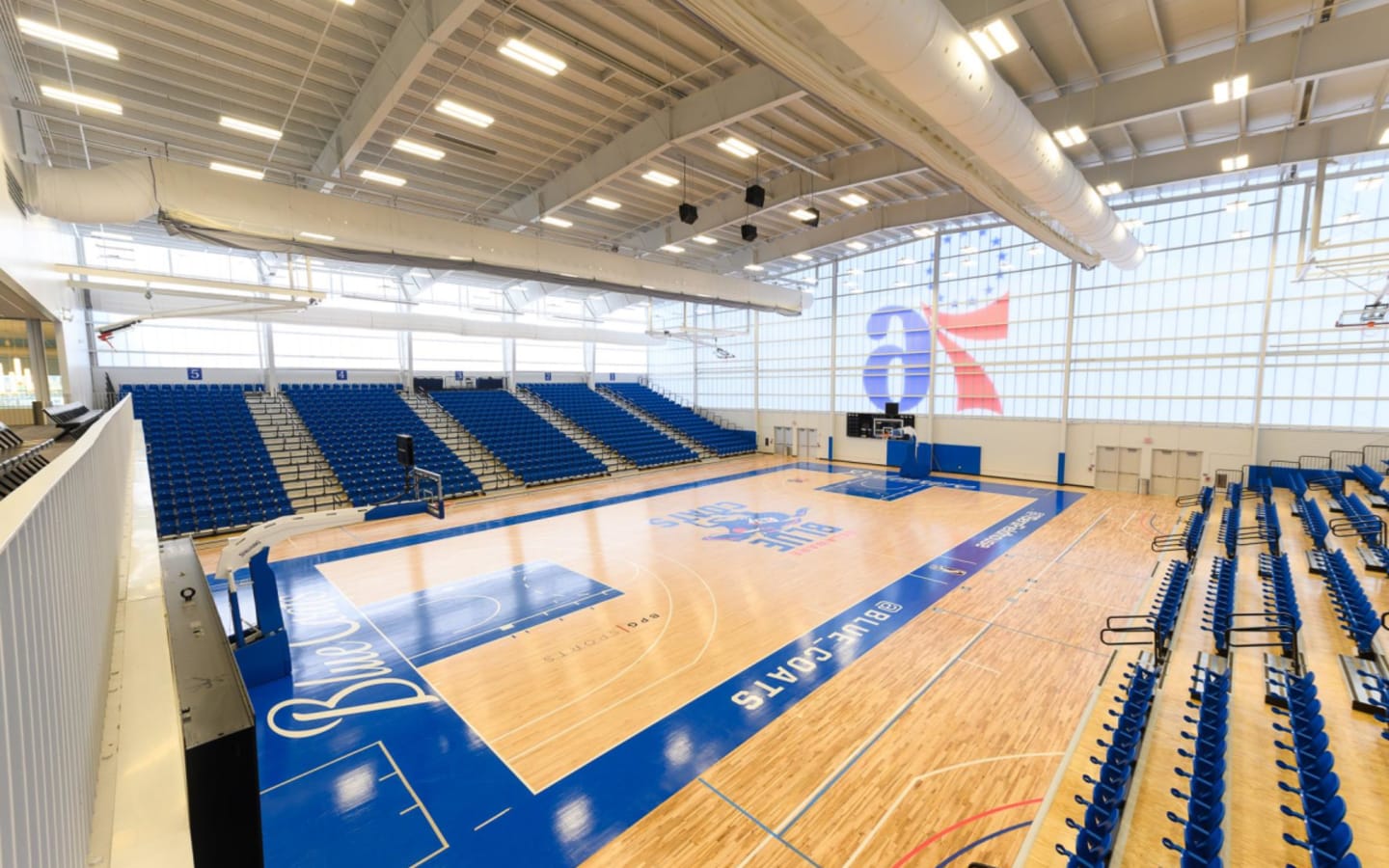 Philadelphia 76ers practice facility basketball court in Wilmington, Delaware by Connor<sup>®</sup> Sports