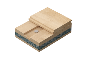 Connor<sup>®</sup> Sports VIP hardwood sports flooring system providing premium shock absorption, durability, and consistent gym performance