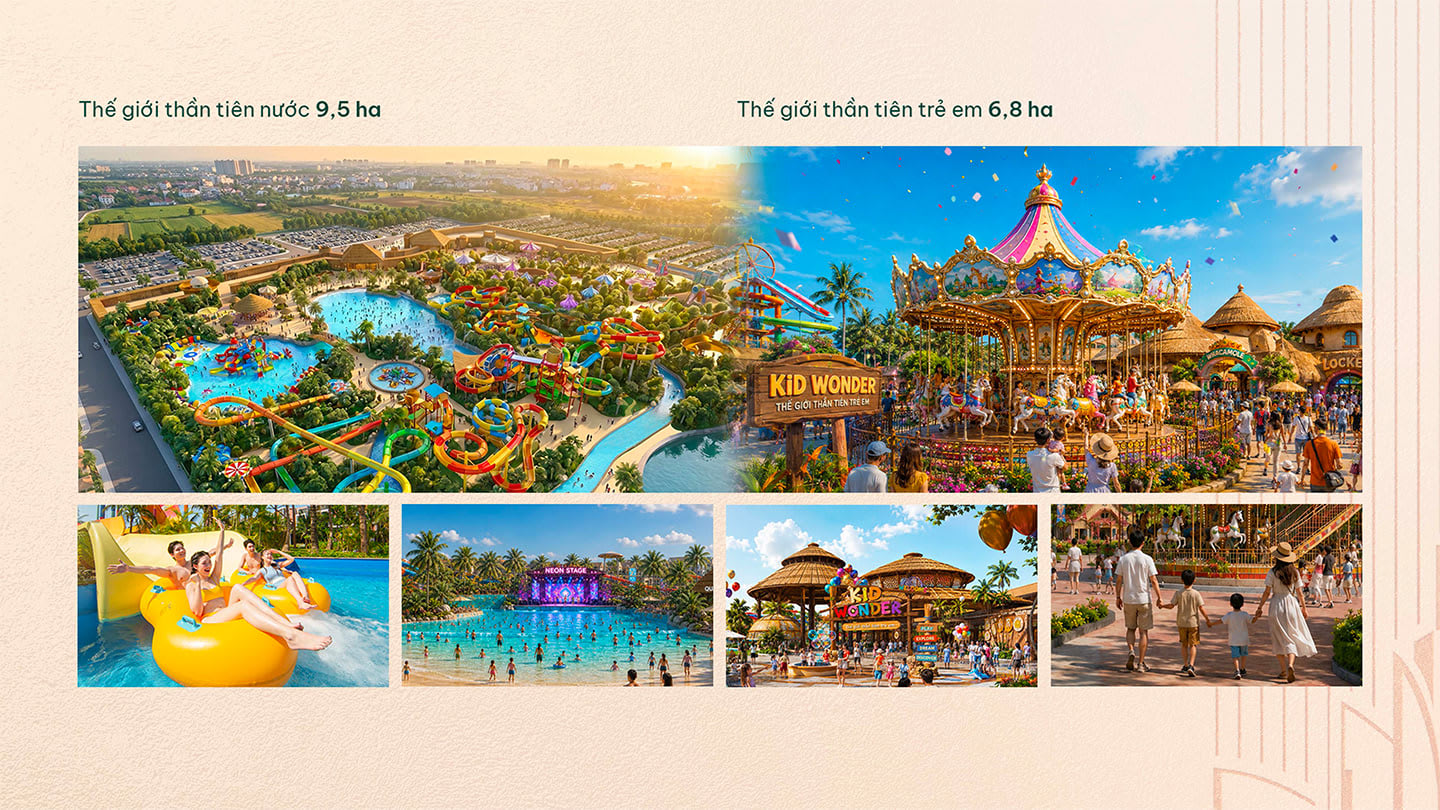 Thế giới thần tiên nước 9,5 ha và thế giới thần tiên trẻ em 6,8ha tại Vinhomes Sài Gòn Park