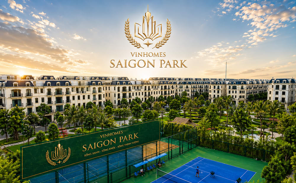 Hệ thống thể thao ngoài trời và hồ bơi nội khu tại dự án Vinhomes Sài Gòn Park Hóc Môn