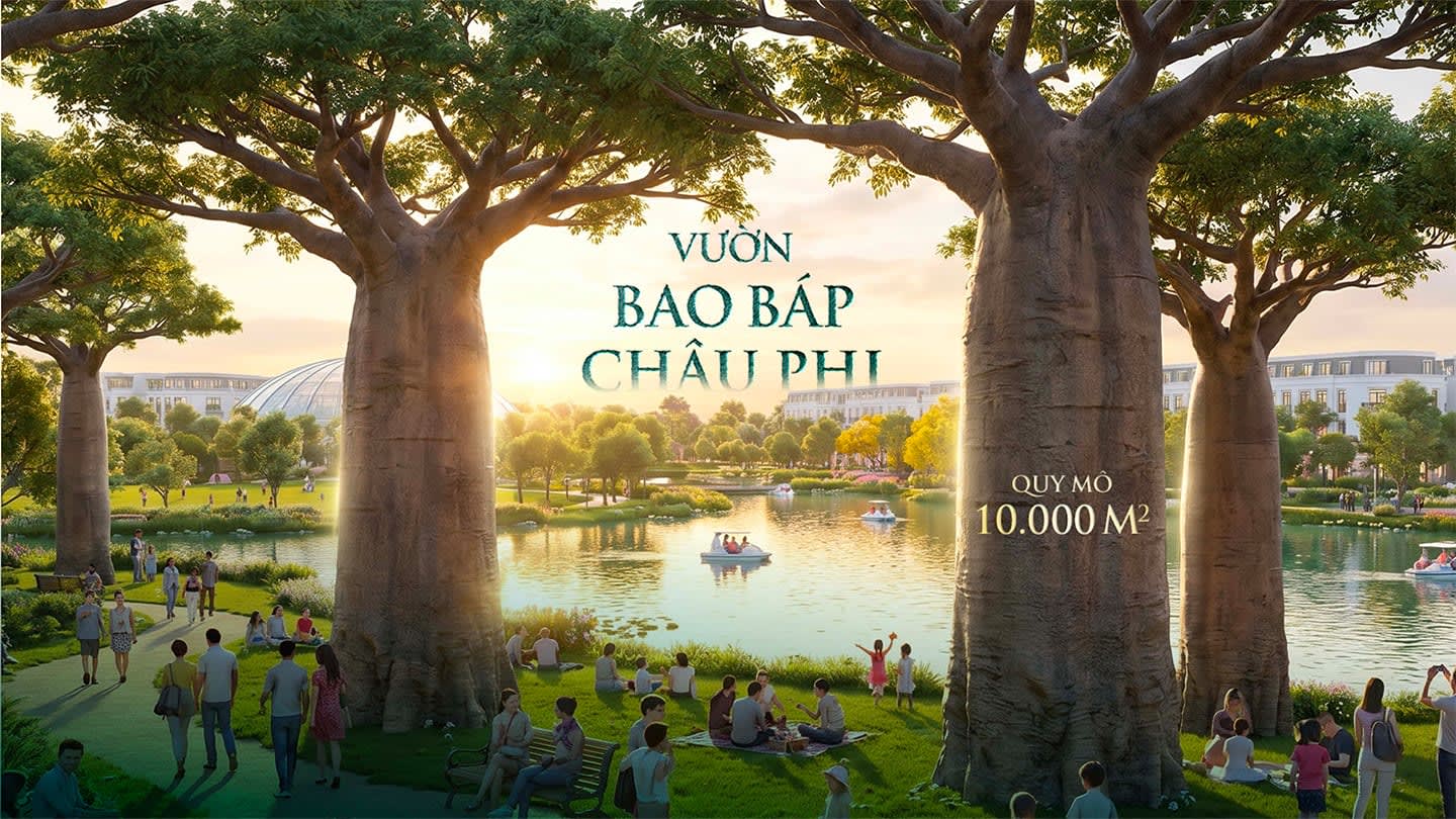 Vườn cây bao báp châu phi rộng 10000m2 tại dự án Vinhomes Sài Gòn Park