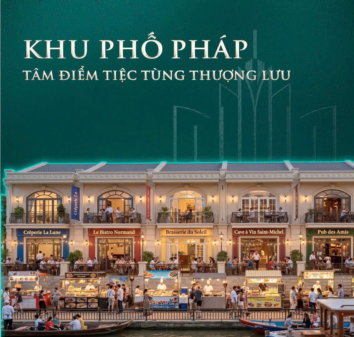 Khu phố văn hoá và ẩm thực Pháp tại Vinhomes Sài Gòn Park Hóc Môn